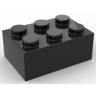 Lego alternative Q-Bricks Teil 3002 - Stein 2 x 3 - Schwarz