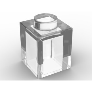 Lego alternative Q-Bricks Teil 3005 30071 35382 - Stein 1 x 1 - Transparent Klar