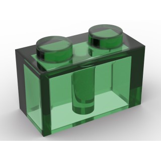 Lego alternative Q-Bricks Teil 3004 - Stein 1 x 2 - Transparent Grün