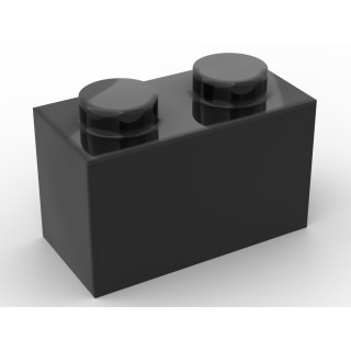 Lego alternative Q-Bricks Teil 3004 - Stein 1 x 2 - Schwarz