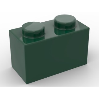 Lego alternative Q-Bricks Teil 3004 - Stein 1 x 2 - Dunkel Grün