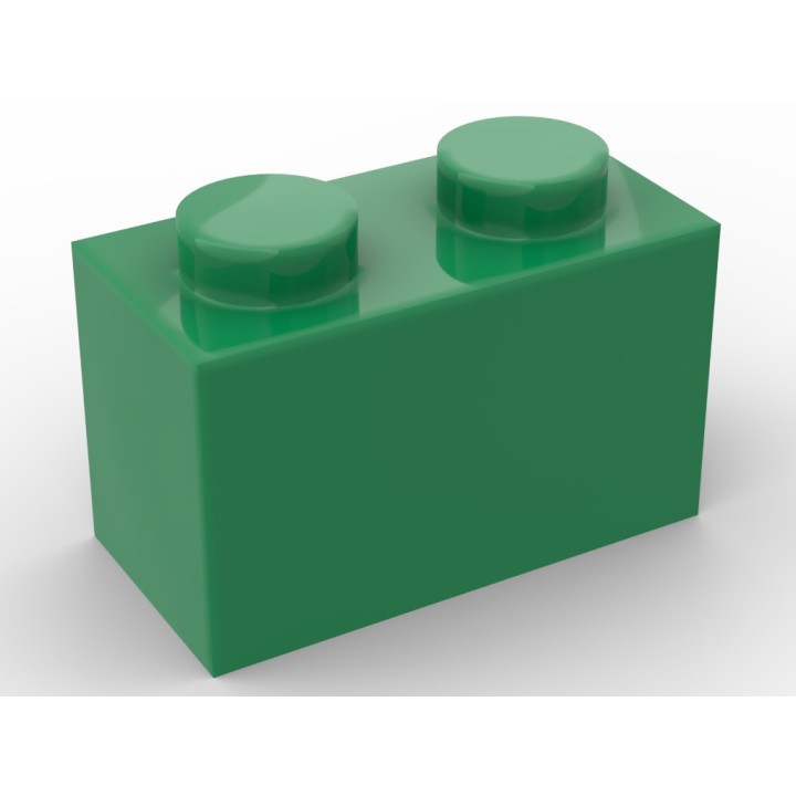 Lego alternative Q-Bricks Teil 3004 - Stein 1 x 2 - Grün
