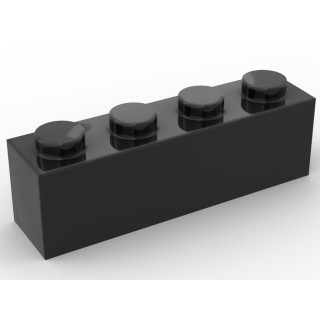 Lego alternative Q-Bricks Teil 3010 - Stein 1 x 4 - Schwarz