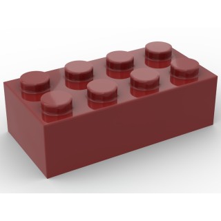 Lego alternative Q-Bricks Teil 3001 - Stein 2 x 4 - Dunkel Rot